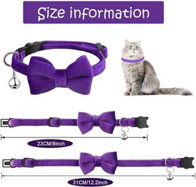 img 1 attached to 🐱 SIVEIS Breakaway Cat Bowtie Collar with Bell 4-Pack - Comfortable Velvet Bow Tie Cat Collar: Adjustable, Cute Safety Buckle for Pet Kitten Cats & Puppies