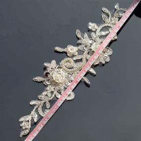 img 2 attached to 💎 Bling Paillette Rhinestone Bridal Sash Belt Applique: Ivory, DIY Wedding Dress Shoes - 1 Piece