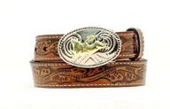 nocona boys rider buckle black logo