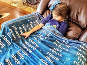 img 2 attached to 📚 Birdy Boutique Sight Words Educational Blanket - Learn to Read, Sounds, Early Reader, Dolch Fry List, Prek Kindergarten Toddler Soft Mink for Kids - Large 50x60 Gift, Double Layered