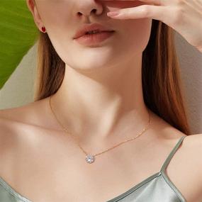 img 3 attached to 💎 FANCIME 14k Solid Gold 1 Carat Moissanite Bezel Set Solitaire Pendant: Stunning Simulated Diamond Necklace for Women