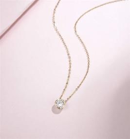 img 2 attached to 💎 FANCIME 14k Solid Gold 1 Carat Moissanite Bezel Set Solitaire Pendant: Stunning Simulated Diamond Necklace for Women