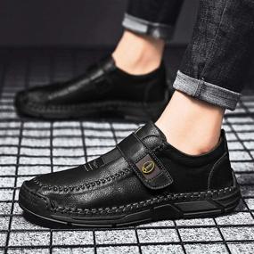 img 1 attached to Loafers Driving Casual Leather Stitched Men's Shoes and Loafers & Slip-Ons