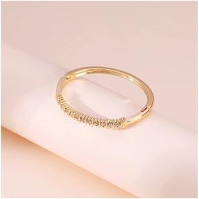 img 1 attached to 💎 18K Gold Plated Chunky Polished Bangle Bracelet for Women - Wide-Grooved Wire Cuff Wrap, Hinge Twist Statement Fashion Jewelry for Girls and Teens