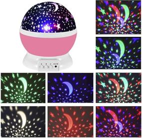 img 3 attached to 🌟 Sparkling Star Night Light Projector for Girls - Perfect Bedroom Lamp | Xmas Birthday Gifts for 3-12 Year Old Boys & Girls | Christmas Stocking Stuffers - Pink