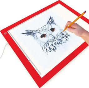 img 3 attached to Optimal Diamond Painting Light Box - Vinyl Tracing and Weeding - Premium A3 Light Pad - 17x14 inch, Customizable Brightness, Including Tracing Paper [Red]