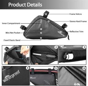 img 2 attached to NDakter Bike Pouch: Versatile Water-Resistant Triangle Storage Bag for Road and Mountain Bikes - Perfect for Phone, Wallet, Keys, and Tools