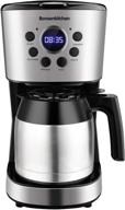 ☕ premium programmable coffee maker: 10 cup compact machine with 50 oz thermal carafe, brew strength control, mid-brew pause and anti-drip function - stainless steel coffee maker logo