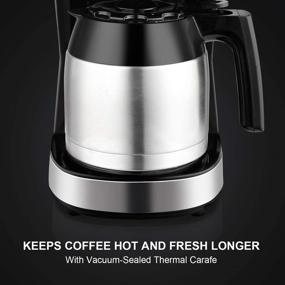 img 2 attached to ☕ Premium Programmable Coffee Maker: 10 Cup Compact Machine with 50 oz Thermal Carafe, Brew Strength Control, Mid-Brew Pause and Anti-Drip Function - Stainless Steel Coffee Maker