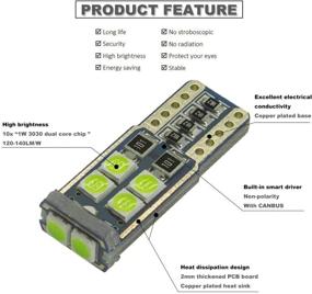 img 2 attached to 🚗 DODOFUN T10 Лампы со светодиодами Льда Голубого цвета (пачка из 10 штук) для автомобиля внутри и снаружи, карты, светильников, дверей, багажника, грузового отделения, номерного знака - замена размером 168 175 194 2825 W5W
