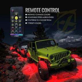 img 1 attached to 🚗 Xprite 4pc RGB LED Rock Lights - Wireless Remote Control, Flashing & Auto Scroll Modes - Multicolor Lightning Pods Kit for Underglow Off Road Truck Jeep UTV ATV SUV - Z-Force (Patent Pending Design)