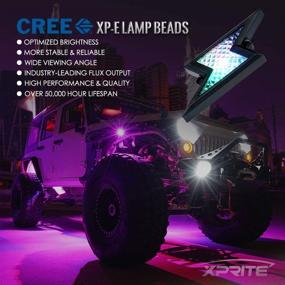 img 2 attached to 🚗 Xprite 4шт RGB светодиодные светильники Rock Lights - Беспроводное дистанционное управление, режимы мигания и автоматической прокрутки - Многоцветные световые модули для подсветки земли для грузовиков, джипов, UTV, ATV, SUV - Z-Force (Дизайн под патентом в ожидании)