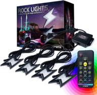 🚗 xprite 4pc rgb led rock lights - wireless remote control, flashing & auto scroll modes - multicolor lightning pods kit for underglow off road truck jeep utv atv suv - z-force (patent pending design) logo