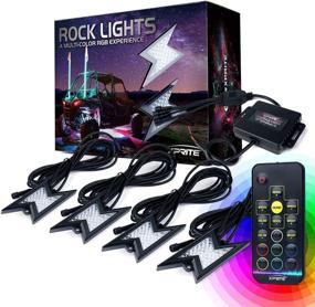 img 4 attached to 🚗 Xprite 4pc RGB LED Rock Lights - Wireless Remote Control, Flashing & Auto Scroll Modes - Multicolor Lightning Pods Kit for Underglow Off Road Truck Jeep UTV ATV SUV - Z-Force (Patent Pending Design)