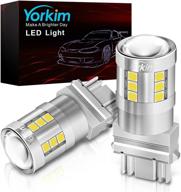 🔆 yorkim 3157 led bulb white, 6500k high brightness: best replacement lamp for turn signal, brake, and tail lights - pack of 2 logo