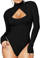 bodysuit turtleneck jumpsuit leotard stretchy women's clothing for lingerie, sleep & lounge logo