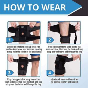 img 3 attached to 🦵 Adjustable Compression Support Knee Brace with Dual Aluminum Stability Hinges - Dynamic Gear Patella Brace for Meniscus Tear, ACL, Strains, Knee Pain, Arthritis (Standard)