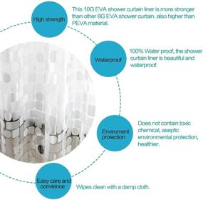 img 2 attached to 🚿 ARICHOMY Clear Shower Curtain Liner: 10 Gauge Heavy Duty, Waterproof & PVC Free | 72x72 inches