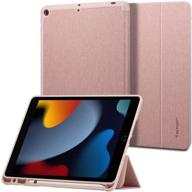 spigen urban fit ipad 10.2 case (2021/2020/2019) with pencil holder - stylish rose gold design logo