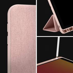 img 2 attached to Spigen Urban Fit iPad 10.2 Case (2021/2020/2019) with Pencil Holder - Stylish Rose Gold Design