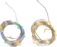 🌟 multi-purpose twinkle fairy string lights: 20 led strands with timer, battery operated - perfect for easter, garden, home, wedding, party, christmas decoration (set of 2 - warm white & multi color) логотип