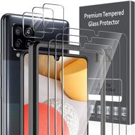 💥 6 pack lk tempered glass screen protector + camera lens protector for samsung galaxy a42 5g - easy frame installation, hd ultra-thin, case friendly (3 pack) logo