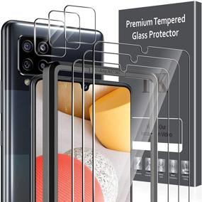 img 4 attached to 💥 6 Pack LK Tempered Glass Screen Protector + Camera Lens Protector for Samsung Galaxy A42 5G - Easy Frame Installation, HD Ultra-Thin, Case Friendly (3 Pack)