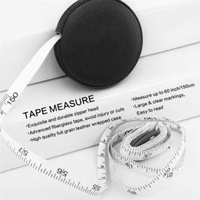 img 3 attached to 📏 60 Inch/1.5 Meter Retractable Body Measuring Tape - Designer Sewing Tailor Fabric Tape Measure | 1 Pack/Black