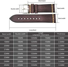 img 1 attached to 🕰️ Genuine Handmade Watchband with 18mm Width - Optimal Strap Choice for Your Timepiece