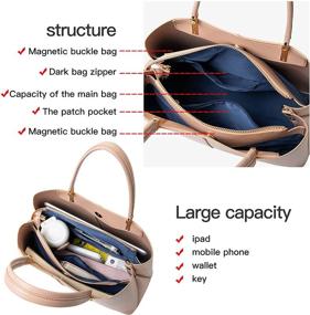 img 1 attached to Stylish Medium Top Handle Shoulder Bag for Women - Perfect for Fashionable Totes and Satchels