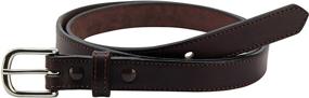 img 1 attached to Mens Black Leather Belt Stitched Men's Accessories in Belts