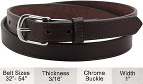 img 3 attached to Mens Black Leather Belt Stitched Men's Accessories in Belts