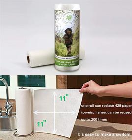 img 1 attached to 🌿 WHOLEROLL Reusables Bamboo Paper Towels: Sustainable Cloth for Eco-Friendly Cleaning, 20 Sheets, Kitchen Bathroom Cleaning, Washable & Durable