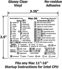 img 3 attached to 🚀 Boost Your Productivity with SYNERLOGIC Mac OS Keyboard Shortcuts Sticker for MacBook Air/Pro (Big Sur/Catalina/Mojave)