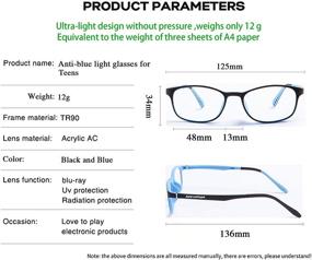 img 1 attached to Blue Light Glasses For Kids Teens 2 Pack