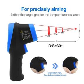 img 1 attached to 🌡️ Infrared Thermometer Pyrometer -58℉ to 2732℉, High Temp Temperature Gun -50℃ to 1500℃, Non-Contact Digital Dual Laser Pointers Flashlight, 30:1 Distance Spot Ratio, AP-2732 【Not for Human】