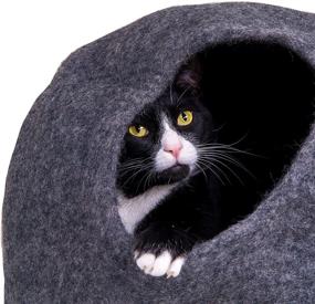 img 3 attached to 🐈 Cozy and Exclusive: Discover the Pet Infinity Cat Cave Bed, Crafted with Felted Wool