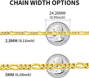 img 1 attached to 🎁 Шикарная серебряная цепочка Cuban Link/Figaro из 925 стерлингового серебра ChicSilver: стильные аксессуары для женщин и мужчин, варианты длиной от 18 до 28 дюймов, идеально упакованы в подарочную упаковку.