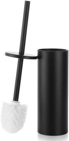 img 4 attached to 🚽 Gricol Toilet Brush with Holder - Black Stainless Steel 304 Long Handle - 2 Toilet Brush Heads - Freestanding with Lid - Toilet Bowl Brush and Holder Cleaner for Bathroom