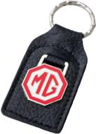 🔑 mg (mgb) red white leather and enamel key ring: stylish and durable key fob logo