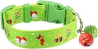 festive christmas dog collars with 2 bells for medium to large dogs - cute, adjustable, and sturdy nylon collars, 1 inch wide logo