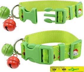 img 3 attached to Festive Christmas Dog Collars with 2 Bells for Medium to Large Dogs - Cute, Adjustable, and Sturdy Nylon Collars, 1 Inch Wide