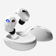 🎧 true wireless earbuds with charging case bluetooth 5.0 - gift choice | 24h playtime | built-in mic | ipx5 water resistant | low latency stereo earphones for iphone 12 (white) logo