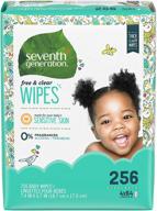 🧻 seventh generation baby wipes, free & clear unscented, sensitive & gentle as water, refillable with tape seal, (packaging may vary), white - 256 count logo