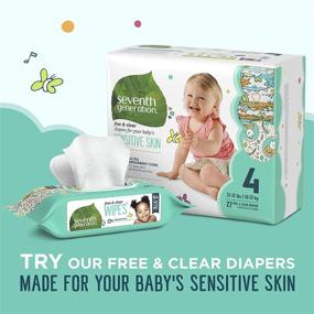 img 2 attached to 🧻 Seventh Generation Baby Wipes, Free & Clear Unscented, Sensitive & Gentle as Water, Refillable with Tape Seal, (Packaging May Vary), White - 256 Count