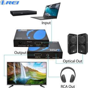 img 3 attached to 🔌 OREI 4K HDMI аудио экстрактор конвертер - UltraHD 4K @ 60 Гц 18G HDMI 2.0 SPDIF + 3.5 мм выход - HDCP 2.2, Dolby Digital & DTS Passthrough - CEC, HDR, Dolby Vision, HDR10 Поддержка (HDA-912)