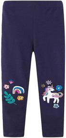 img 3 attached to 👧 Coralup Soft Cotton Girls' 3-Pack Ankle Length Leggings 1-7 Year: Comfy and Stylish Leggings for Little Girls