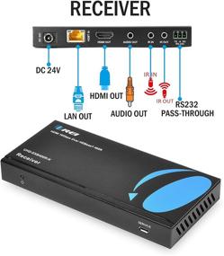 img 2 attached to 🔌 OREI 4K HDMI Extender Balun - HDBaseT UltraHD 4K @ 60Hz 4:4:4 через одну кабель CAT5e/6/7 с HDR, CEC и управлением IR, RS-232 - До 400 футов - Выход цепи - Питание через кабель - Аудиовыход (UHD-EXB400R-K)