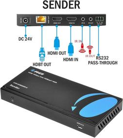 img 1 attached to 🔌 OREI 4K HDMI Extender Balun - HDBaseT UltraHD 4K @ 60Hz 4:4:4 через одну кабель CAT5e/6/7 с HDR, CEC и управлением IR, RS-232 - До 400 футов - Выход цепи - Питание через кабель - Аудиовыход (UHD-EXB400R-K)