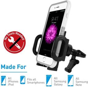 img 3 attached to 📱 Macally Car Vent Phone Mount - Ultimate Cell Phone Holder for Car - Air Vent Phone Mount - Easy Clamp Cradle for Vehicles - Compatible with Apple iPhone & Android Smartphones